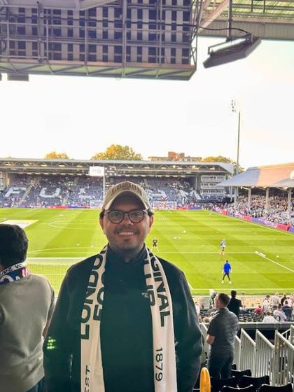 Cliente da Footravel no estádio