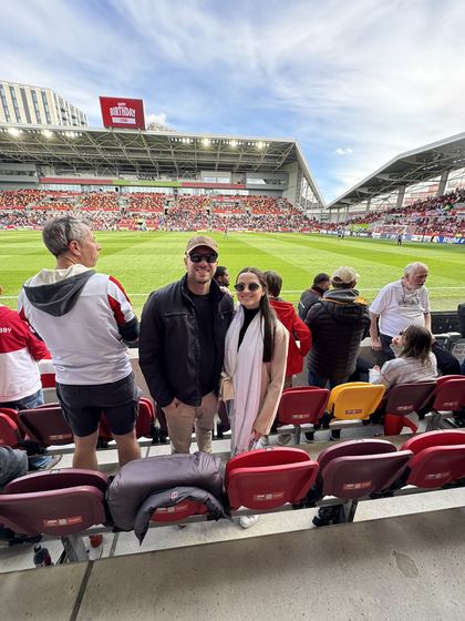 Cliente da Footravel no estádio